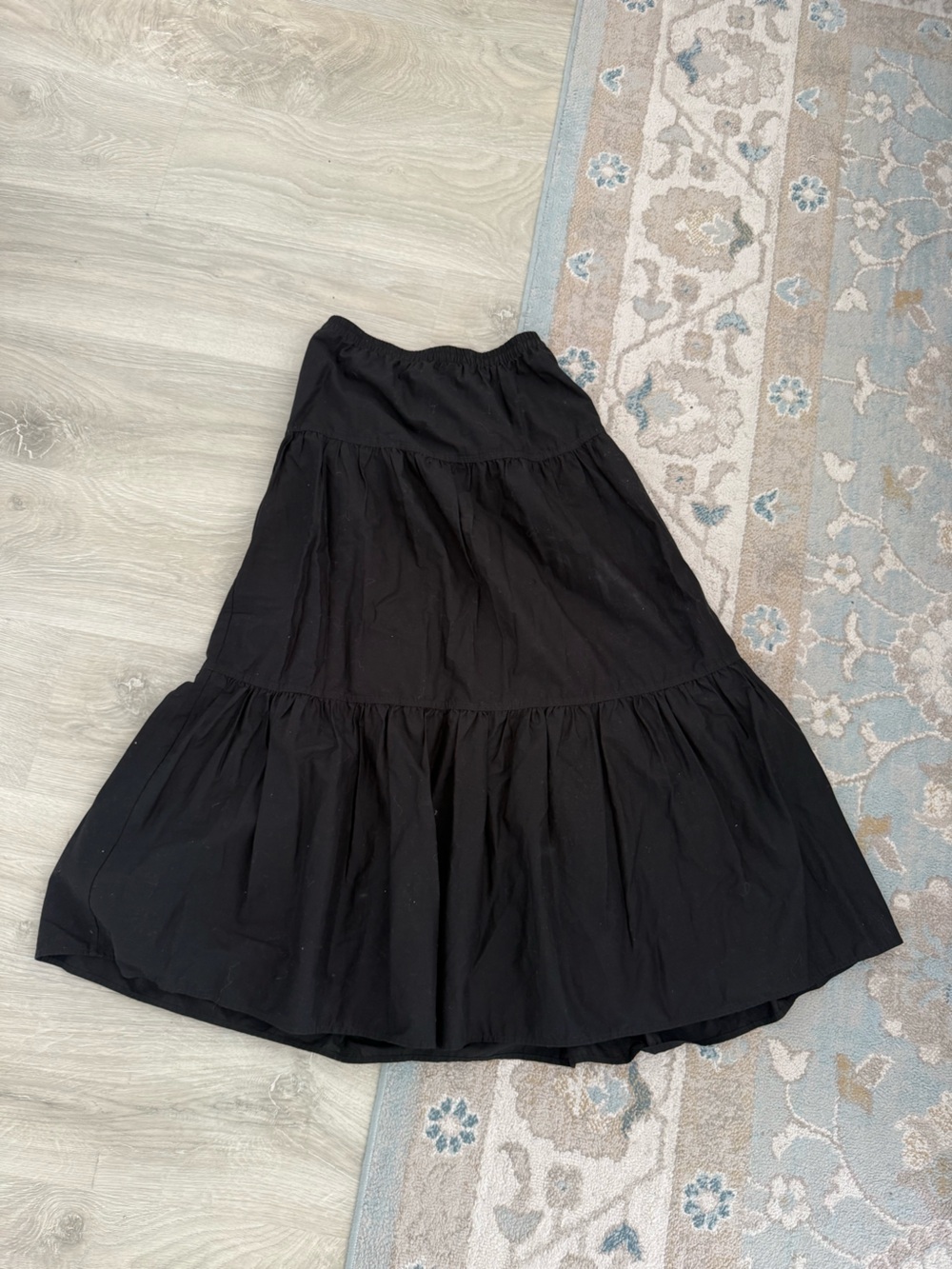Aritzia Black Gathered Maxi Skirt